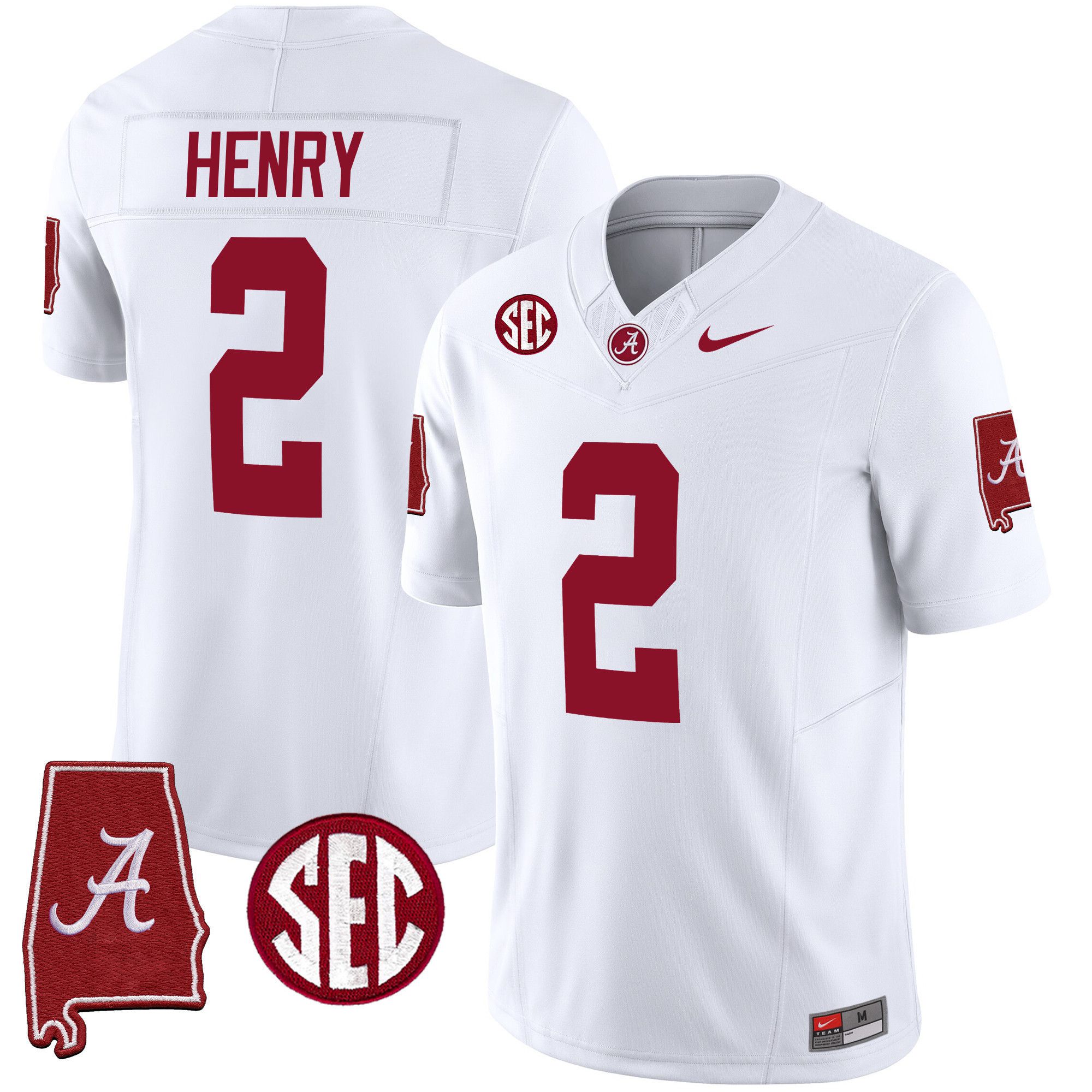 Men Alabama Crimson Tide #2 Henry White 2024 Nike Vapor Limited NCAA Jersey